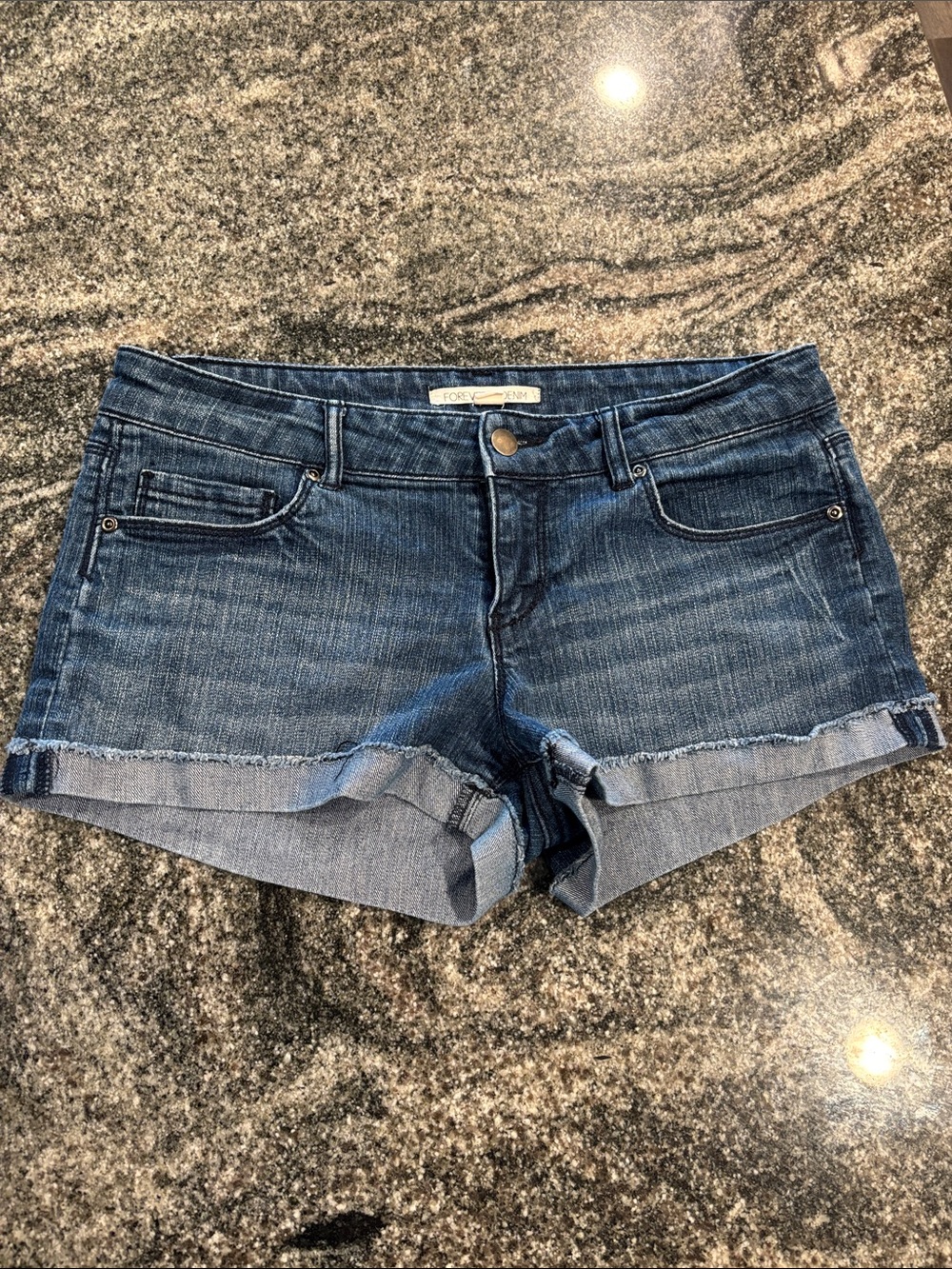 Dark Wash Denim Cuffed Women's Shorts Forever 21